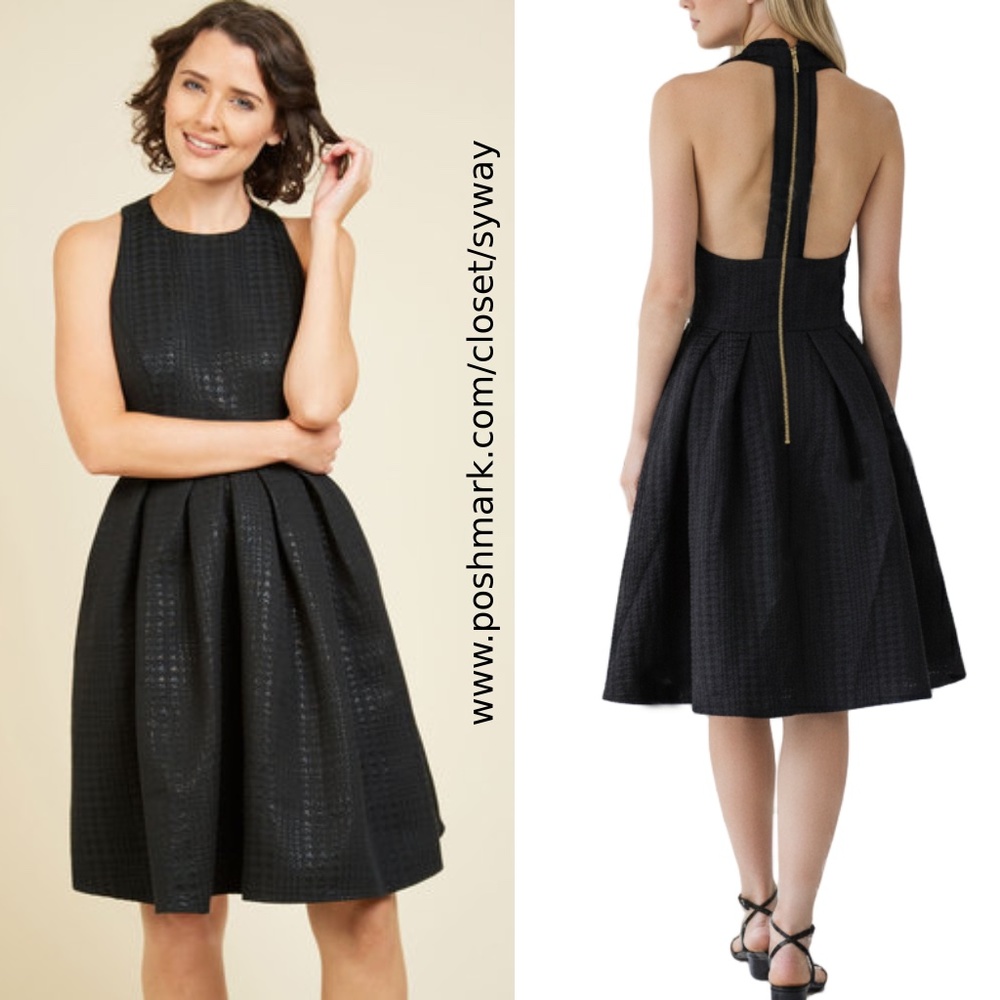 Wendy Bird Erin Fetherston Houndstooth Free and Speakeasy A-Line Jacquard Dress